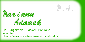 mariann adamek business card